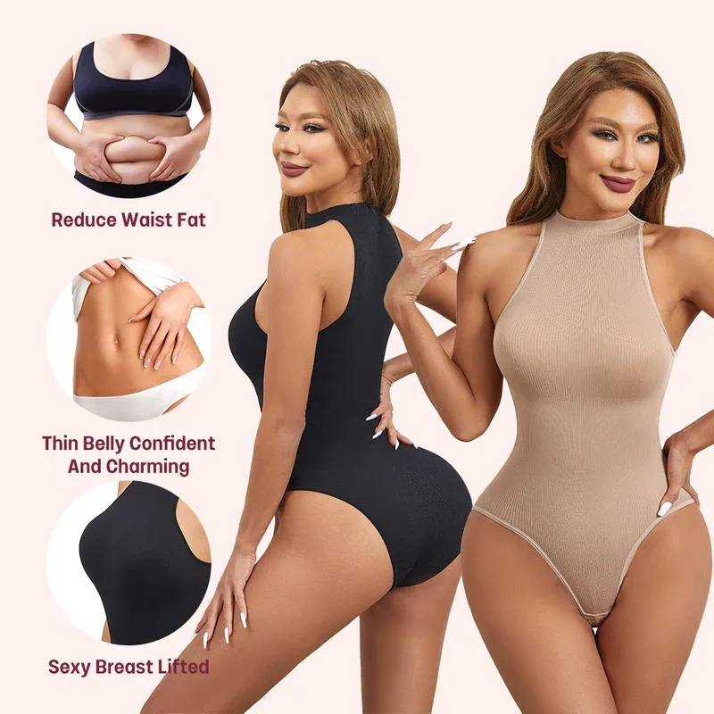 Shapewear Bodysuit Firm - Bodysuit elastis tinggi seksi tanpa lengan,