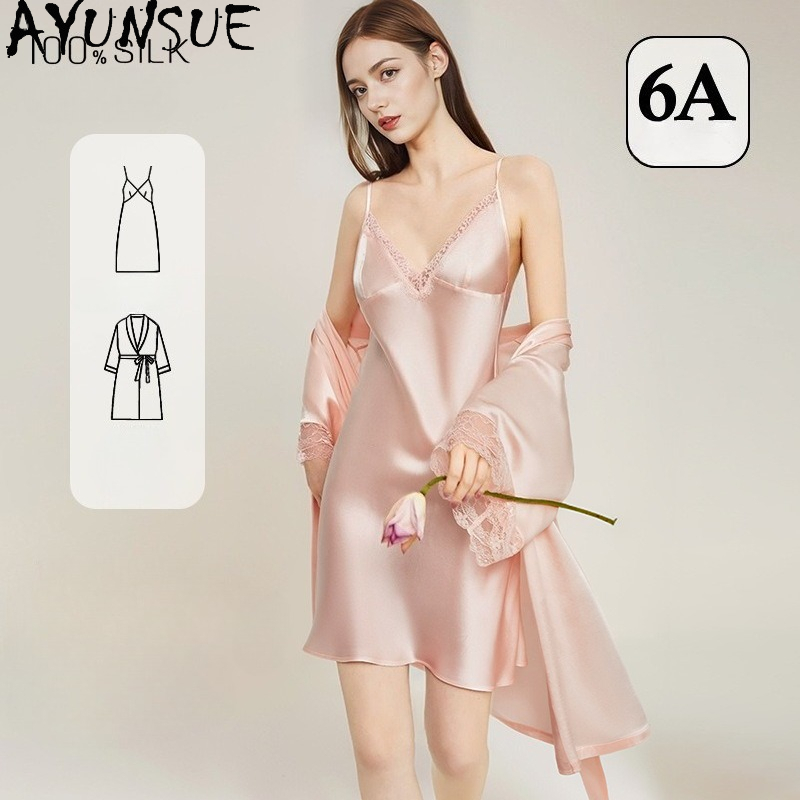 Robe Silk Women - AYUNSUE 100% Set Jubah & Gaun