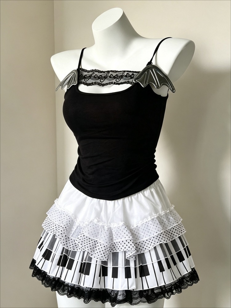 Set Dua Potong Gaya Harajuku R - Cami Top Lace ulasan dan harga