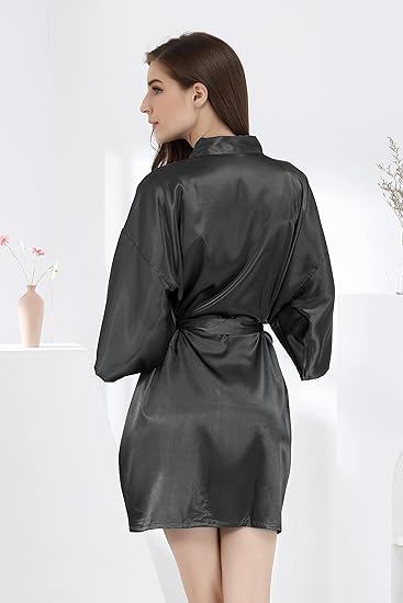 Gaun Tidur Pendek Sutra Satin  - Robe Silk Women ulasan dan harga